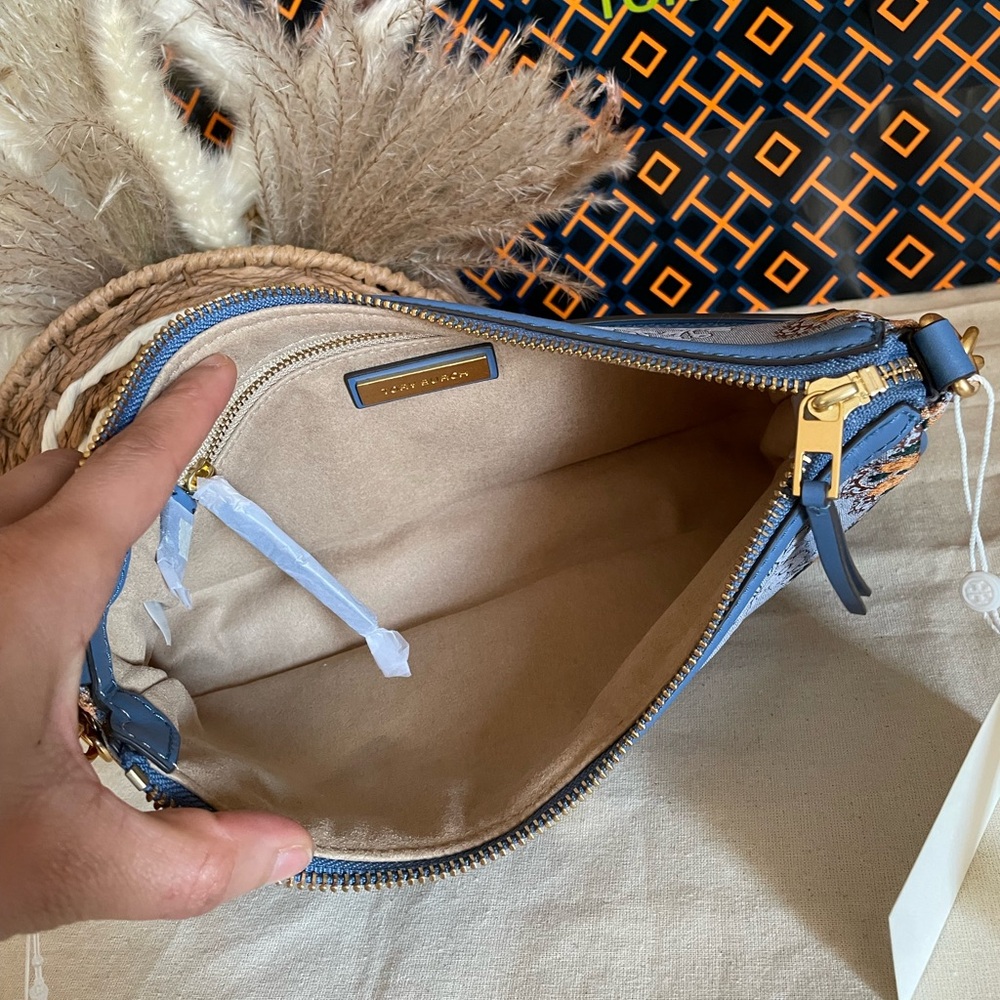New✨tory burch T monogram brocade studio crossbody bag - Picture 6 of 16